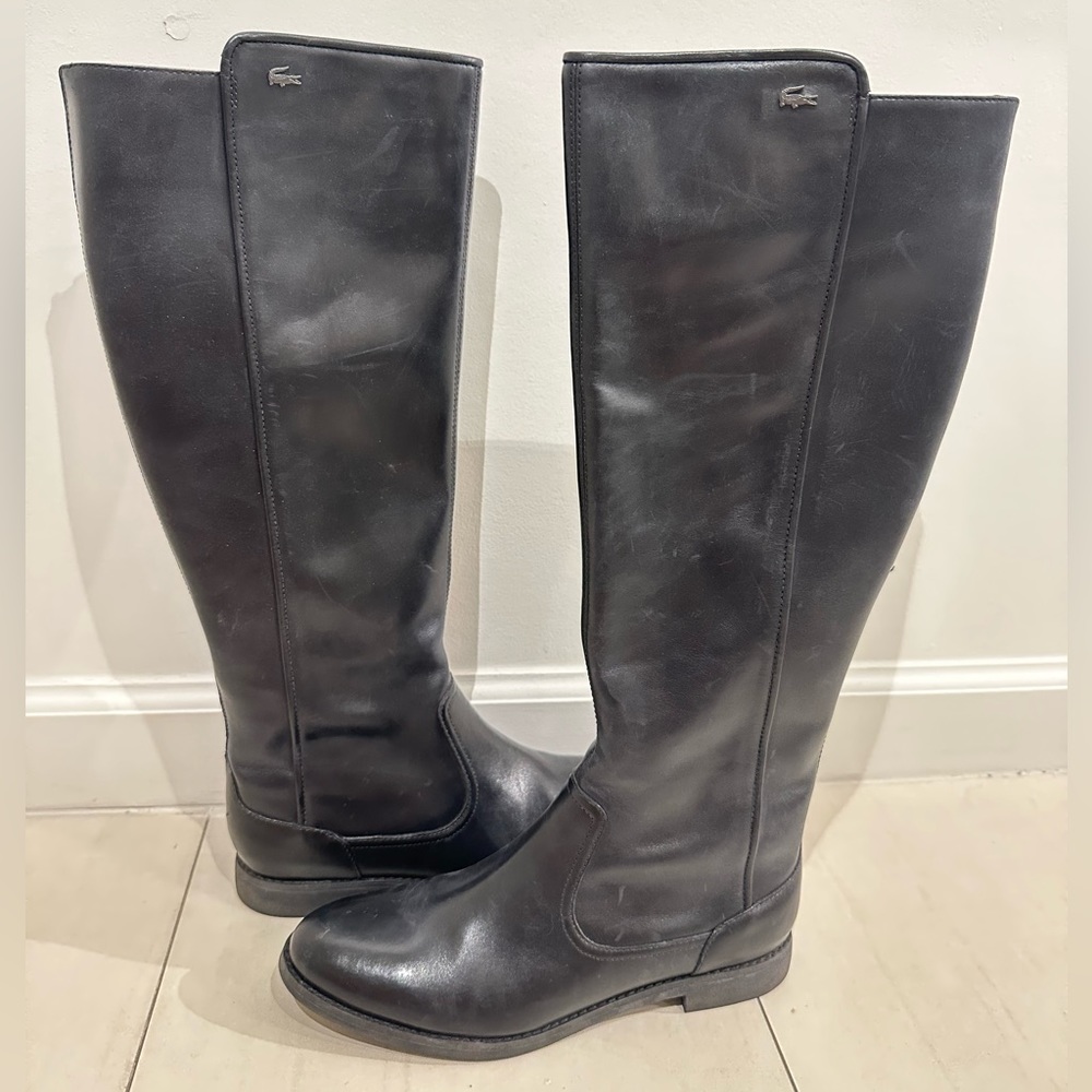 Lacoste Rosemont 4 CLW Leather Black womens boots size 7.5